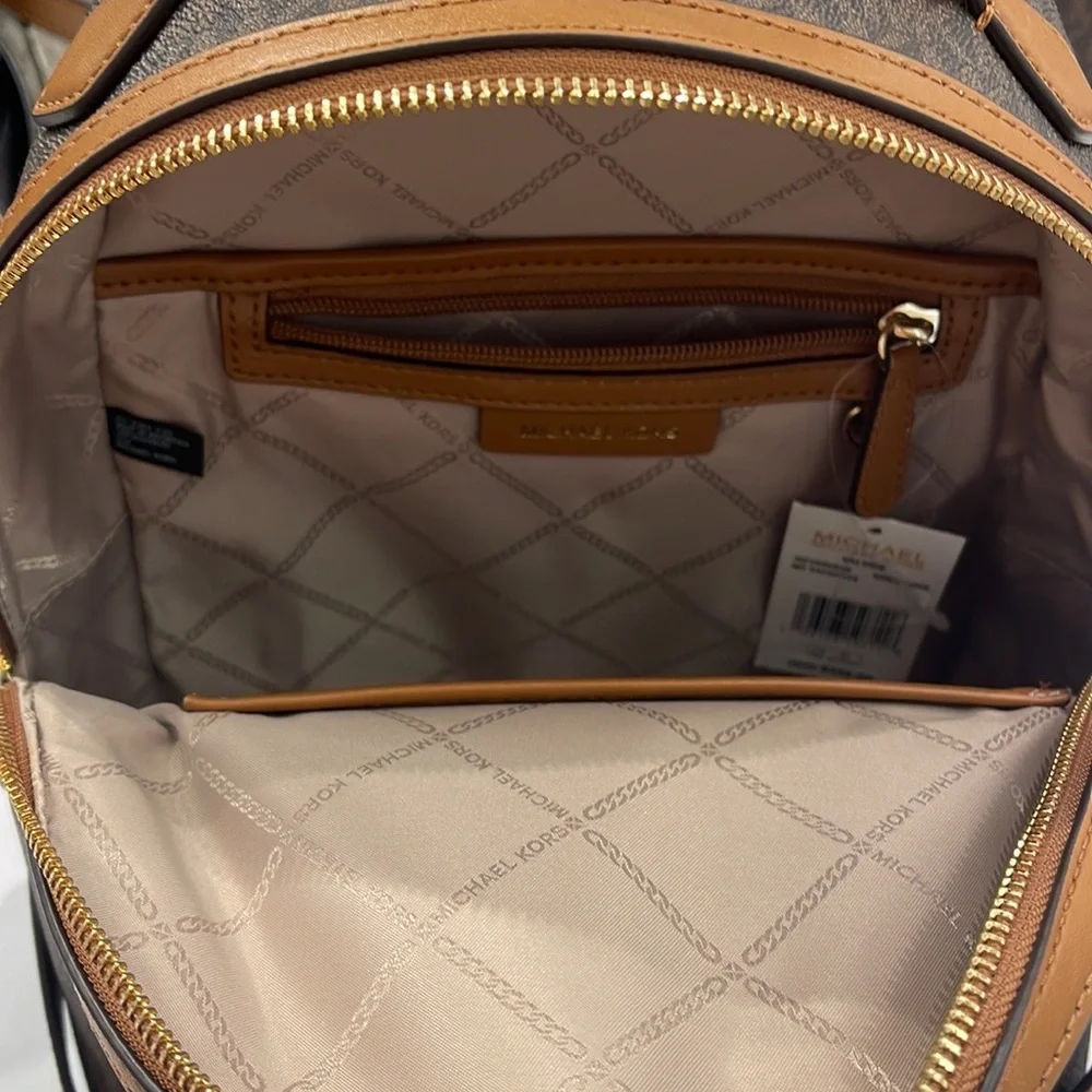 Michael Kors Womens Valerie Medium Logo Backpack 30F2G9VB2B Brown NWT